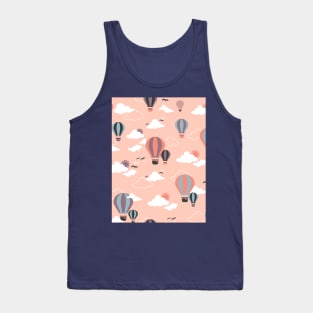 Sunset Hot Air Ballon Pattern Tank Top